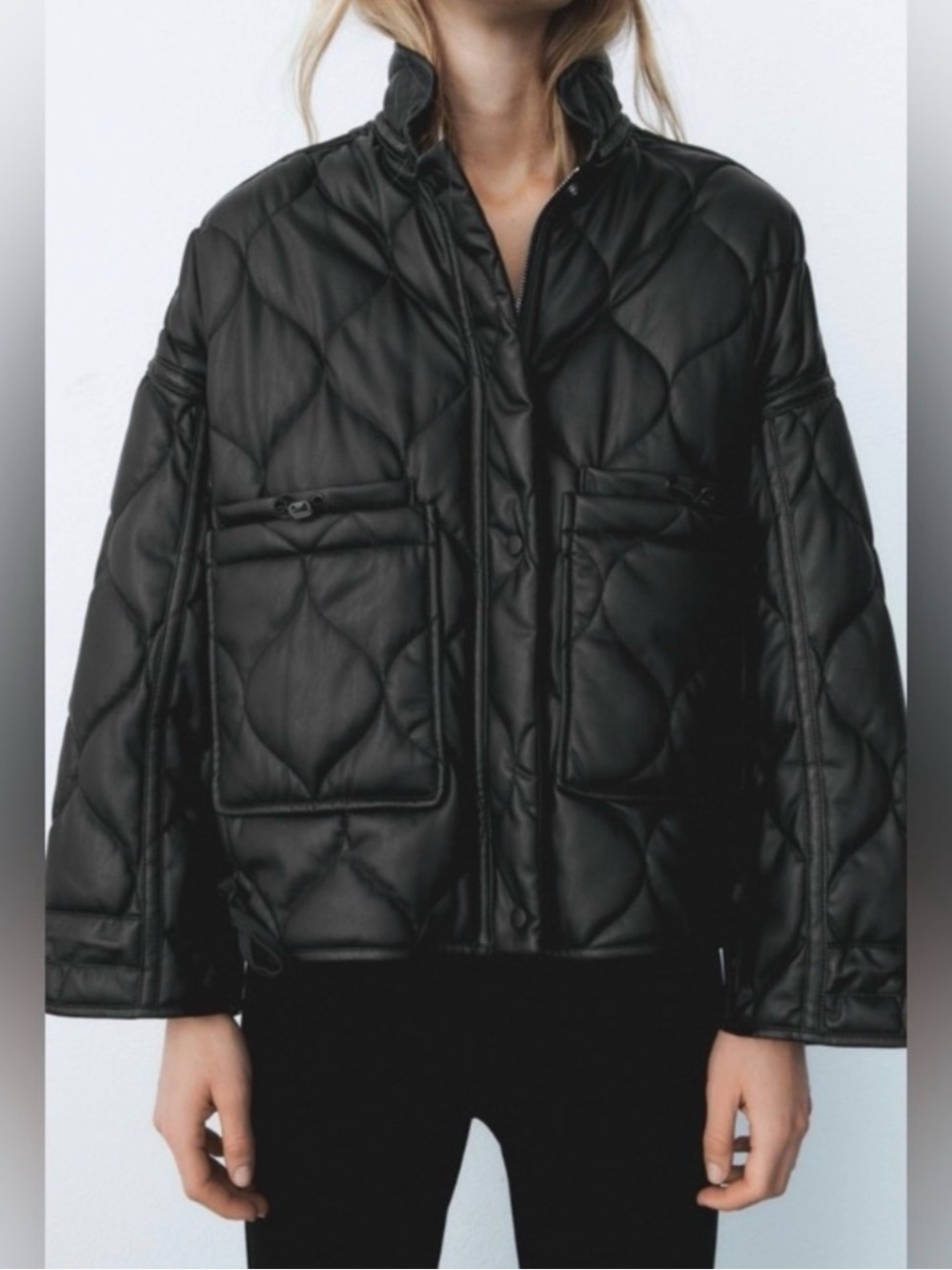 Zara Black Quilted Puffer Jacket